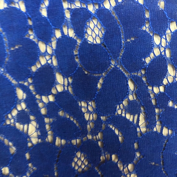 Enfocus Studio Dress Open Back Royal Blue Lace Fitted Waist Sleeveless Lined - Picture 7 of 9